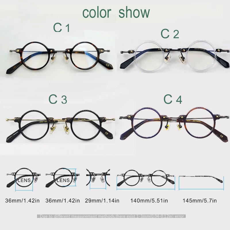 Yujo Unisex Full Rim Round Eyeglasses Acetate Y008 Full Rim Yujo