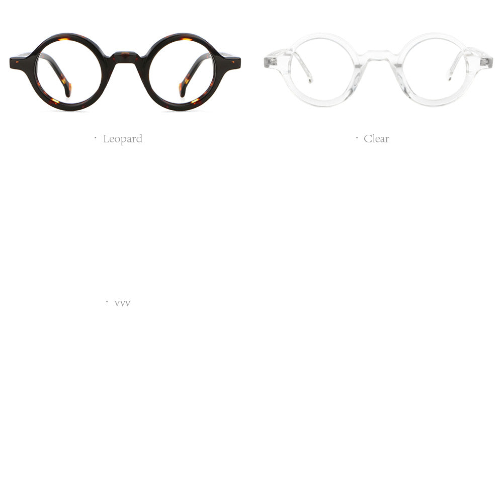 CCspace Unisex Full Rim Round Acetate Punk Frame Eyeglasses 53678 Full Rim CCspace