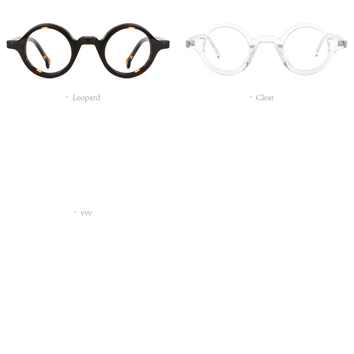 CCspace Unisex Full Rim Round Acetate Punk Frame Eyeglasses 53678 Full Rim CCspace