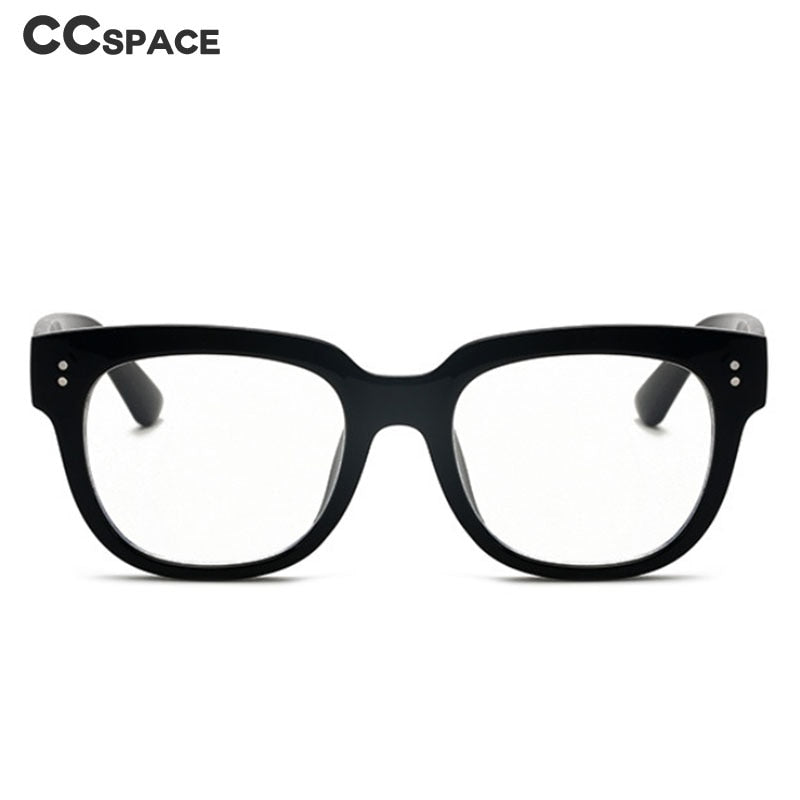 CCspace Unisex Full Rim Square Rectangle Resin Alloy Rivet Frame Eyeglasses 47086 Full Rim CCspace