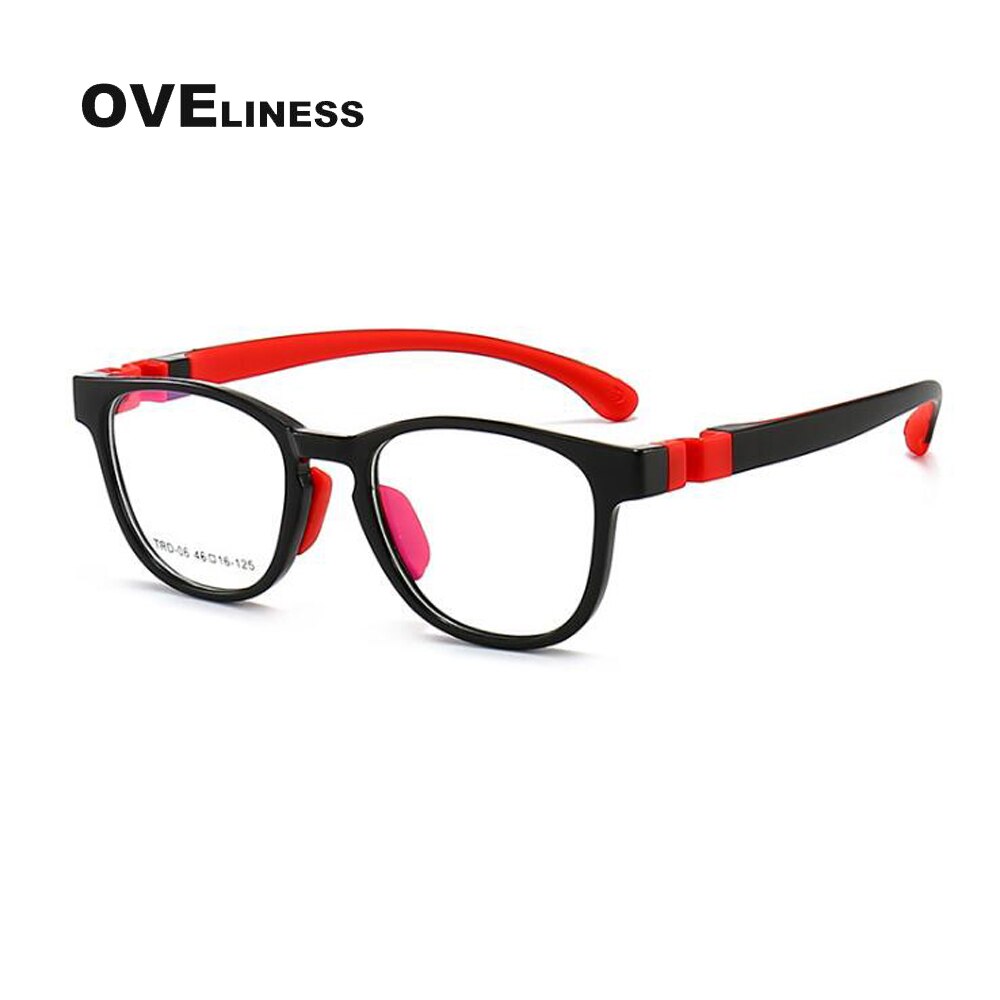 Oveliness Unisex Children's Full Rim Square Round Tr 90 Titanium Eyeglasses Olp06 Full Rim Oveliness C1
