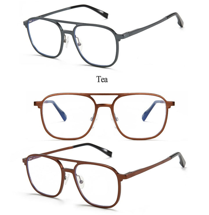 Hotochki Men's Full Rim Square Alloy Frame Eyeglasses 6113 Full Rim Hotochki