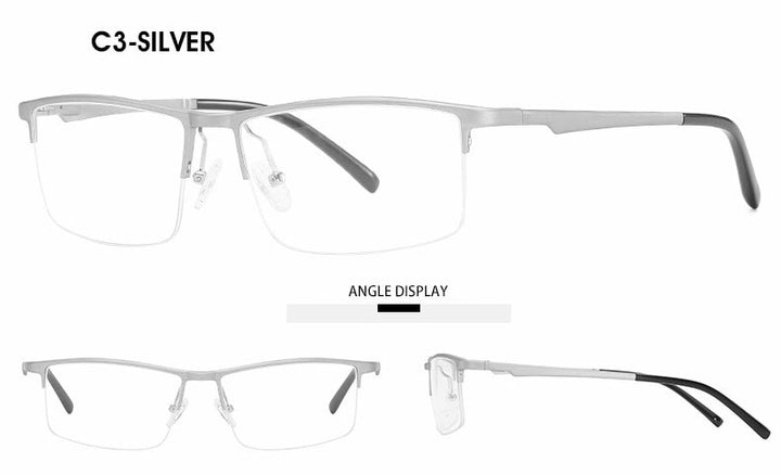 Hotochki Unisex Semi Rim Aluminum Magnesium Alloy Frame Eyeglasses 6331 Semi Rim Hotochki