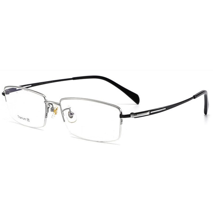 Hotochki Men's Semi Rim Titanium Frame Eyeglasses 8906 Semi Rim Hotochki