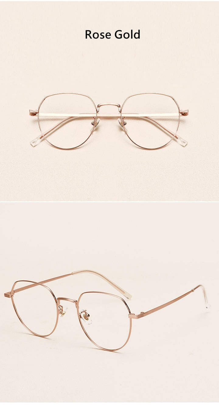 Yimaruili Unisex Full Rim Round Titanium Frame Eyeglasses 1901 Full Rim Yimaruili Eyeglasses