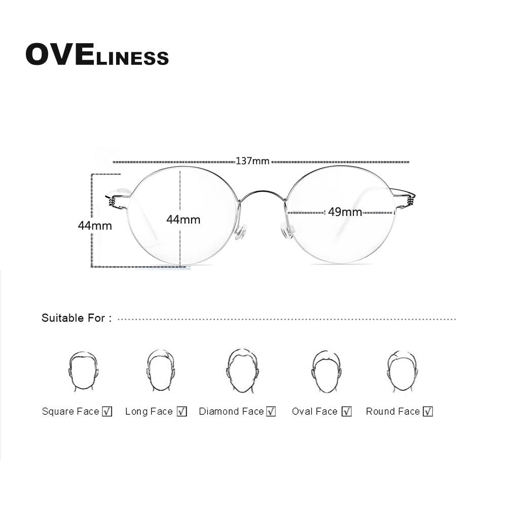 Oveliness Unisex Full RimTitanium Screwless Eyeglasses Ols02 Full Rim Oveliness
