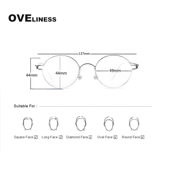 Oveliness Unisex Full RimTitanium Screwless Eyeglasses Ols02 Full Rim Oveliness