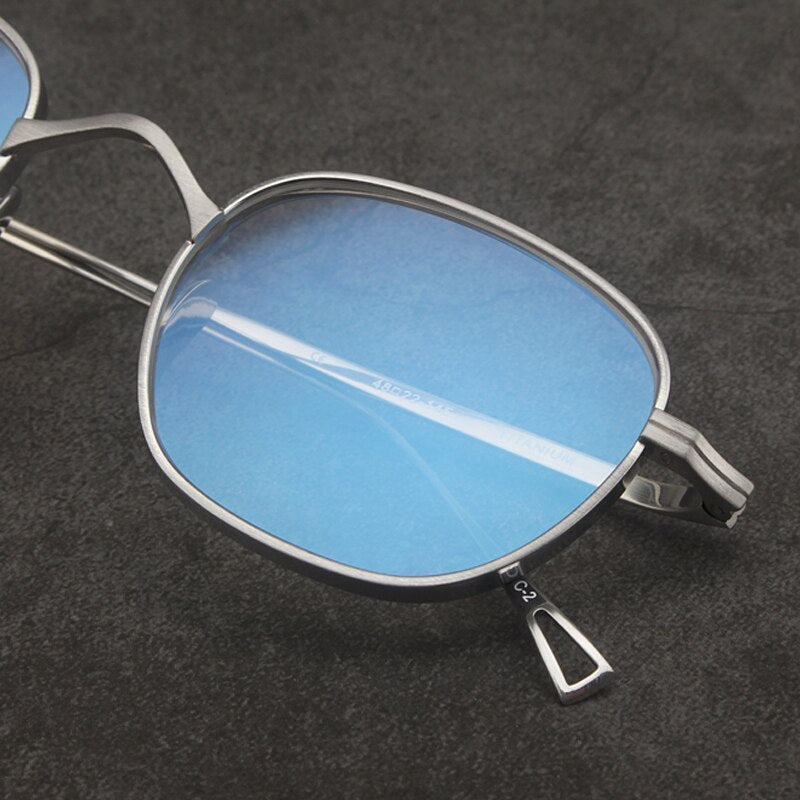 Gatenac Men's Full Rim Square Titanium Frame Eyeglasses Gxyj258 Full Rim Gatenac