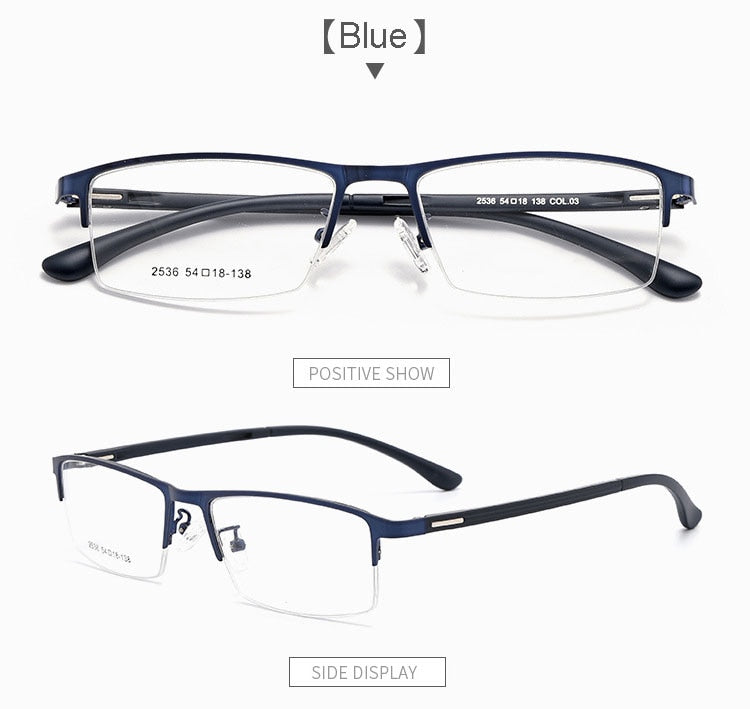 Hotochki Men's Semi Rim TR-90 Resin Alloy Frame Eyeglasses Semi Rim Hotochki