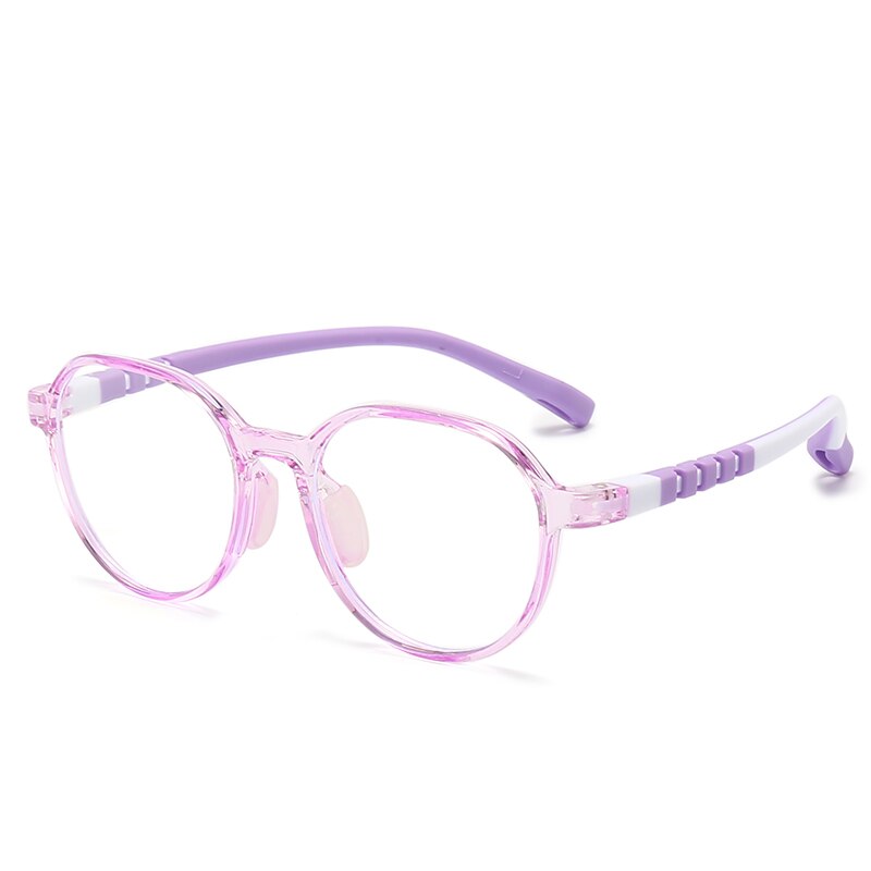 Oveliness Unisex Children's Full Rim Round Square Tr 90 Titanium Eyeglasses Trd110 Full Rim Oveliness C5 purple