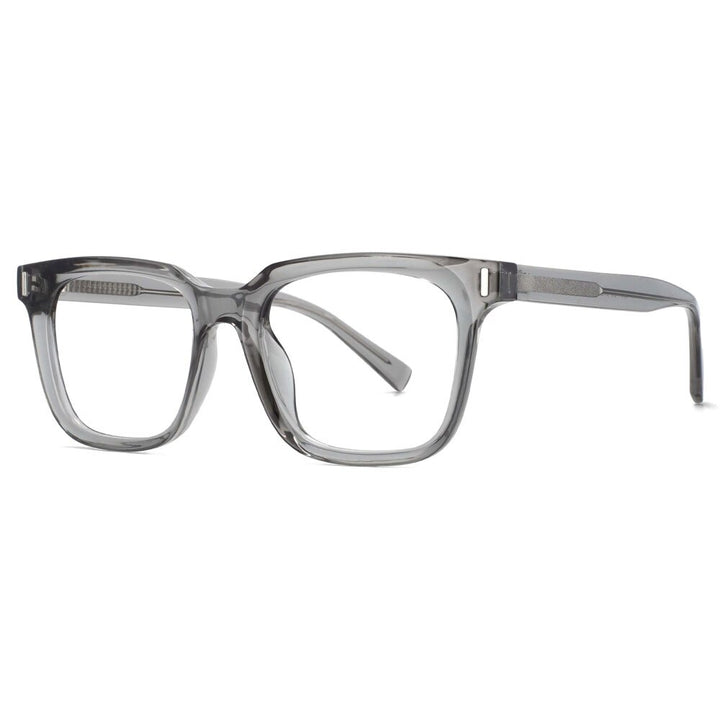 CCspace Unisex Full Rim Square Tr 90 Titanium Frame Eyeglasses 53829 Full Rim CCspace gray