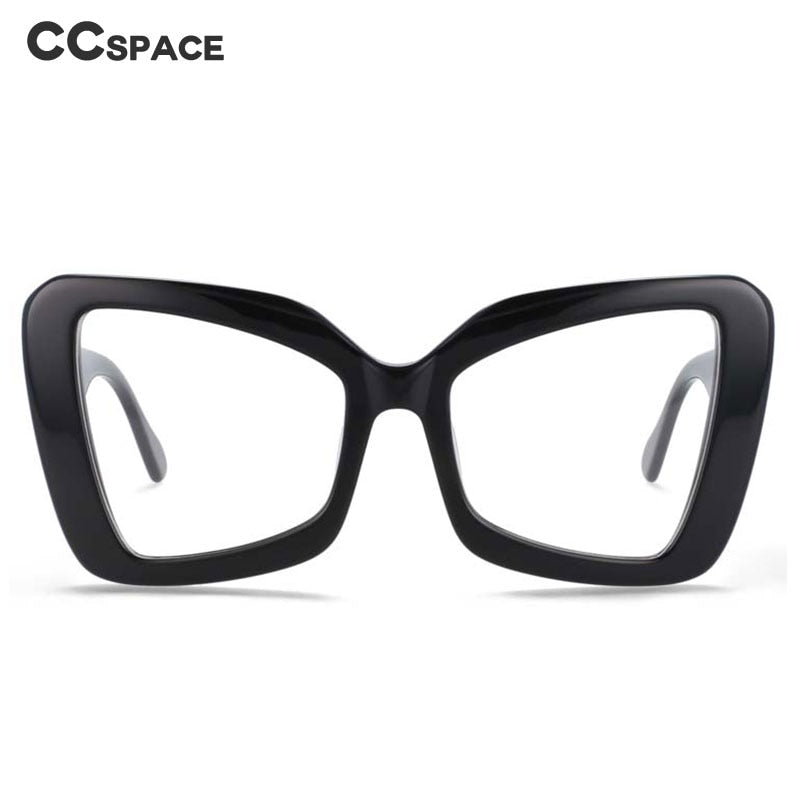 CCspace Unisex Full Rim Oversized Square Cat Eye Acetate Frame Eyeglasses 54066 Full Rim CCspace
