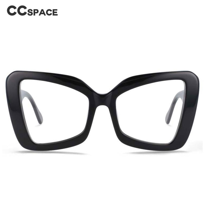 CCspace Unisex Full Rim Oversized Square Cat Eye Acetate Frame Eyeglasses 54066 Full Rim CCspace