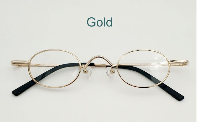 Unisex Small Retro Round Full Rim Eyeglasses Alloy Frame Full Rim Yujo Gold China 