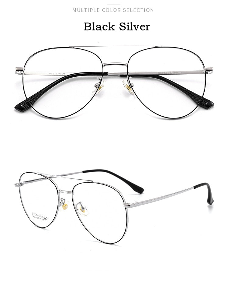 Yimaruili Unisex Full RIm Double Bridge β Titanium Frame Eyeglasses 8826 Full Rim Yimaruili Eyeglasses