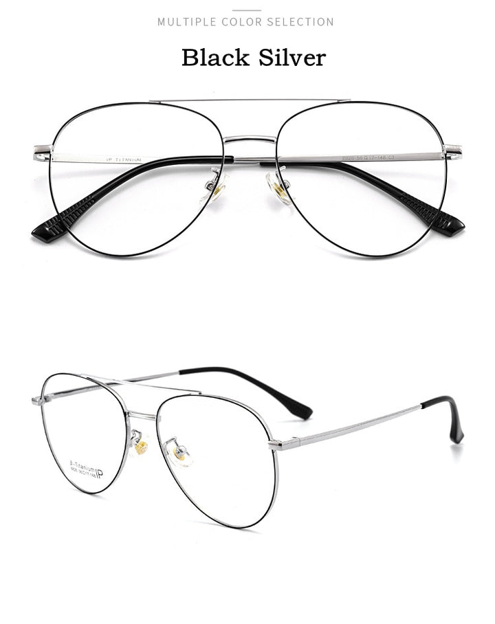 Yimaruili Unisex Full RIm Double Bridge β Titanium Frame Eyeglasses 8826 Full Rim Yimaruili Eyeglasses