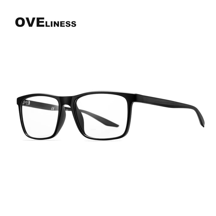 Oveliness Unisex Full Rim Square Tr 90 Titanium Eyeglasses Ol71p32 Full Rim Oveliness black