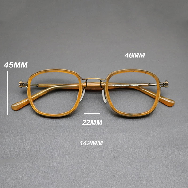 Gatenac Unisex Full Rim Round Titanium Acetate Frame Eyeglasses Gxyj667 Full Rim Gatenac