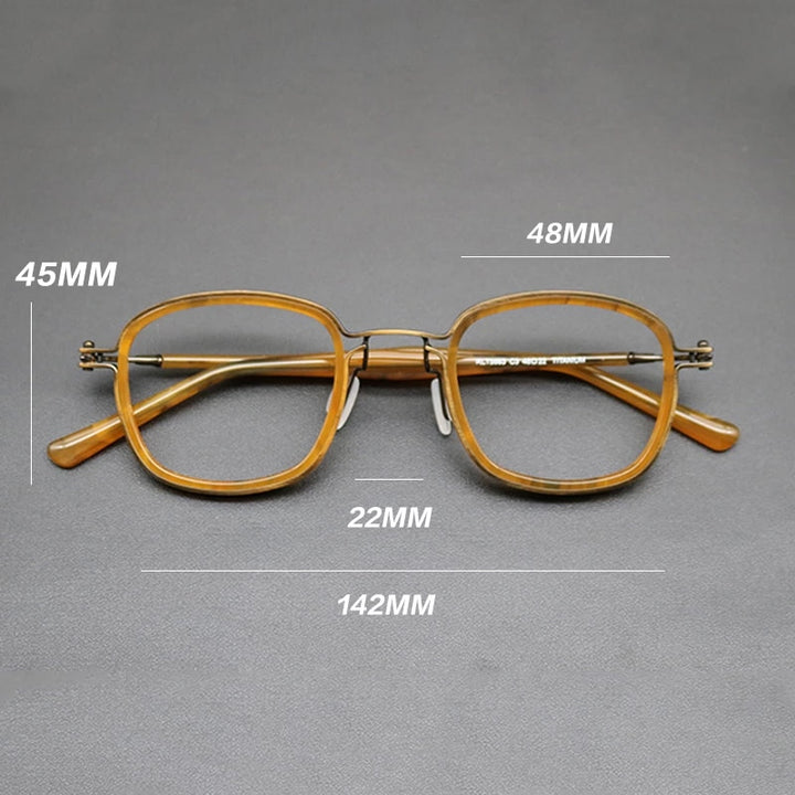 Gatenac Unisex Full Rim Round Titanium Acetate Frame Eyeglasses Gxyj667 Full Rim Gatenac