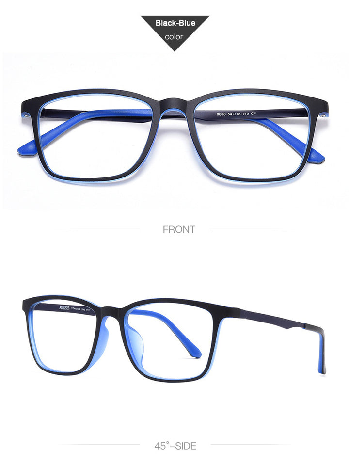 Hotony Unisex Full Rim Square Ultem Frame Eyeglasses 8808 Full Rim Hotony