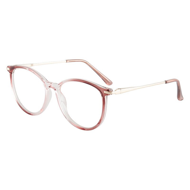 Hotony Women's Full Rim Roun Cat Eye Acetate Alloy Eyeglasses Tr87048 Full Rim Hotony