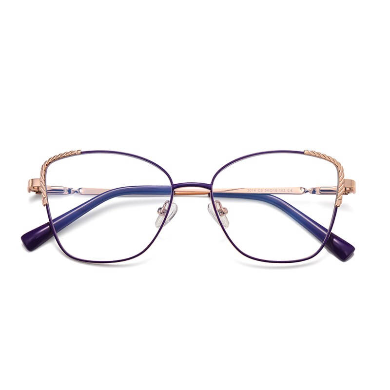 Hotochki Women's Full Rim Polygon Alloy Frame Eyeglasses 3014 Full Rim Hotochki C3
