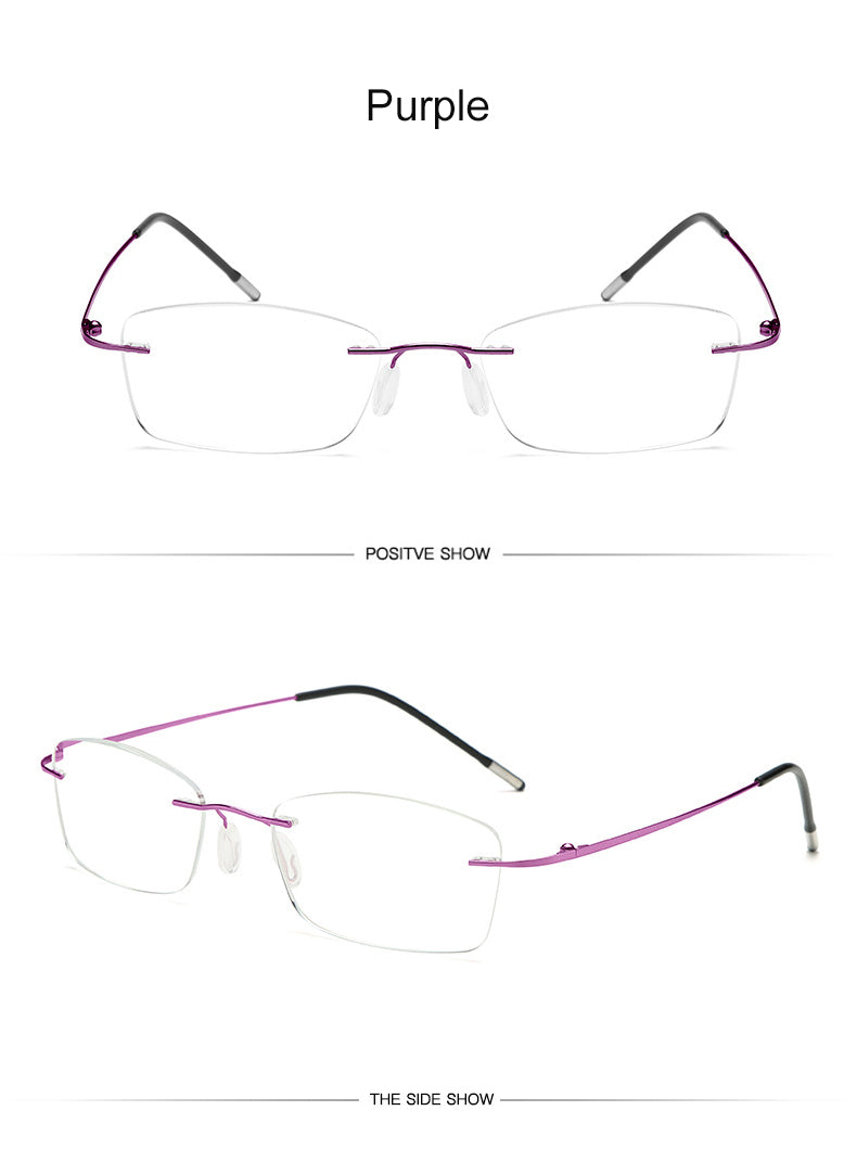 Hdcrafter Unisex Rimless Rectangle Titanium Frame Reading Glasses 8025 Reading Glasses Hdcrafter Eyeglasses