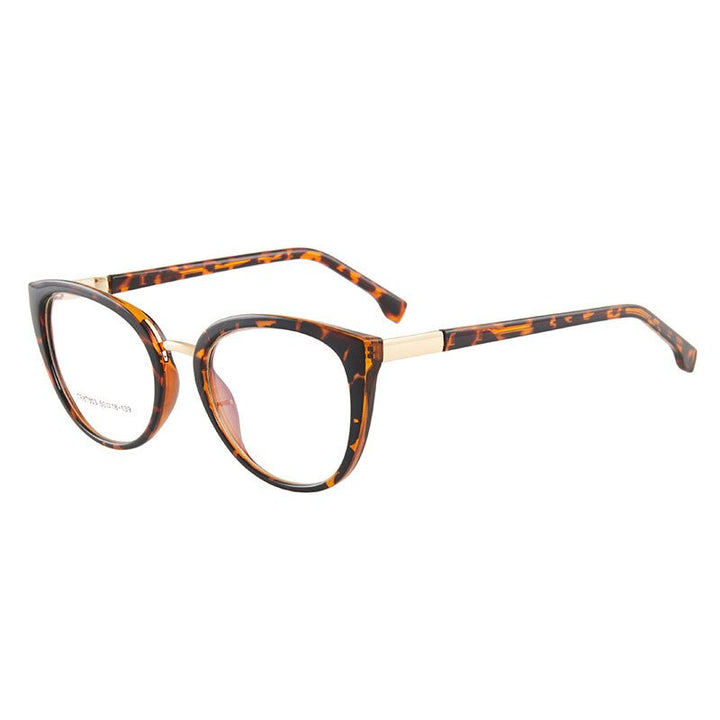 Hotony Women's Full Rim Round Cat Eye Acetate Eyeglasses 7003 Full Rim Hotony Tortoise