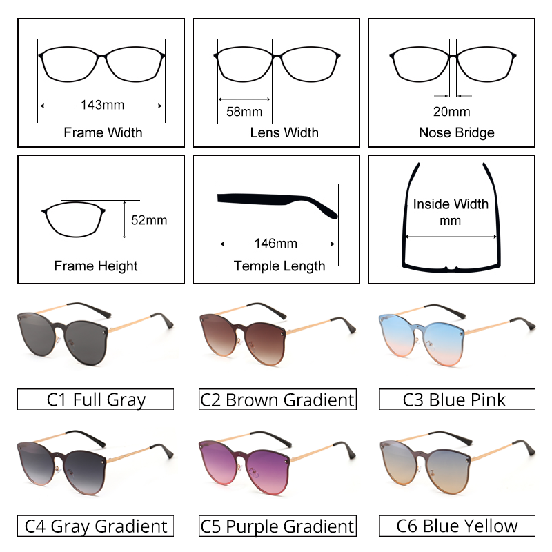 Ralferty Women's Sunglasses Cat Eye W9177 Sunglasses Ralferty