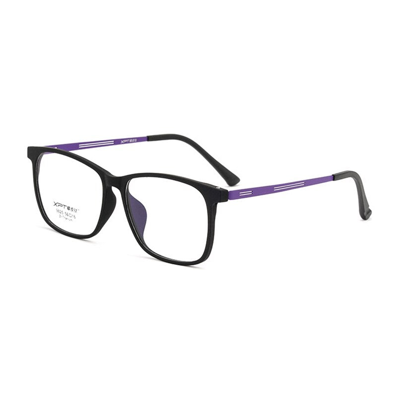 Hotony Unisex Full Rim Square TR 90 Resin B Titanium Frame Eyeglasses 9825 Full Rim Hotony ROXO
