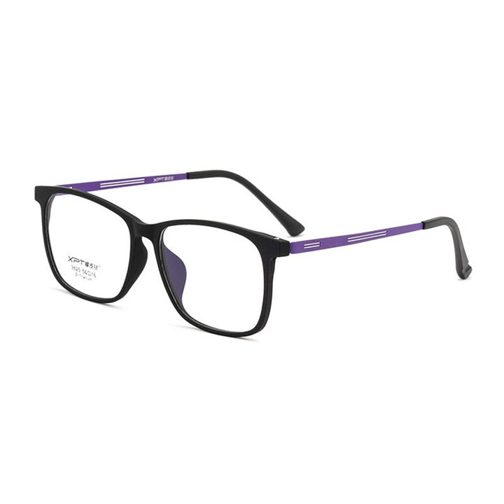 Hotony Unisex Full Rim Square TR 90 Resin B Titanium Frame Eyeglasses 9825 Full Rim Hotony ROXO