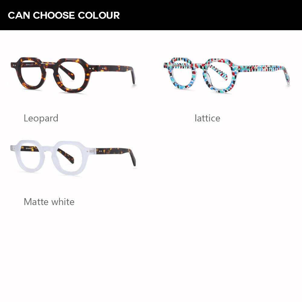 CCspace Unisex Full Rim Round Acetate Frame Eyeglasses 49875 Full Rim CCspace