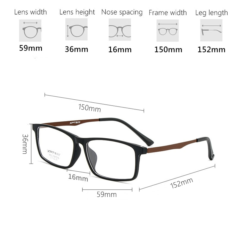 Yimaruili Men's Full Rim TR 90 Resin β Titanium Frame Eyeglasses 9830 Full Rim Yimaruili Eyeglasses