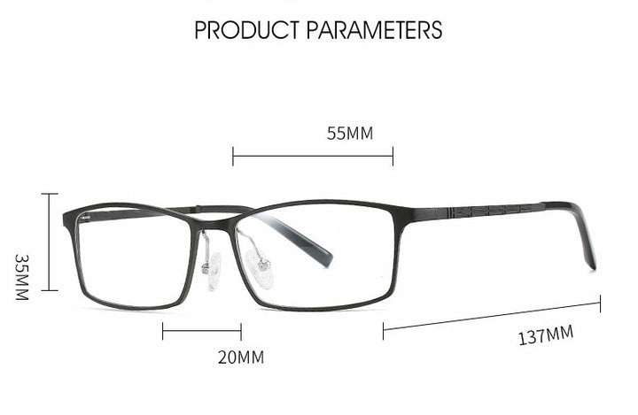 Hotochki Unisex Full Rim Alloy Frame Square Eyeglasses 6300 Full Rim Hotochki