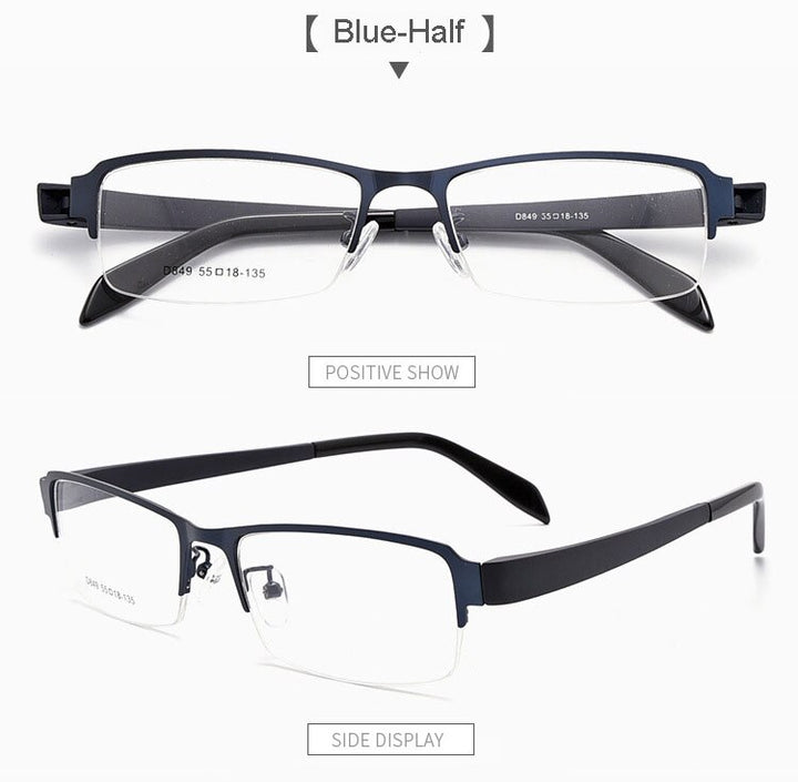 Hotochki Men's Full/Semi Rim Alloy Frame Eyeglasses D849/D845 Semi Rim Hotochki