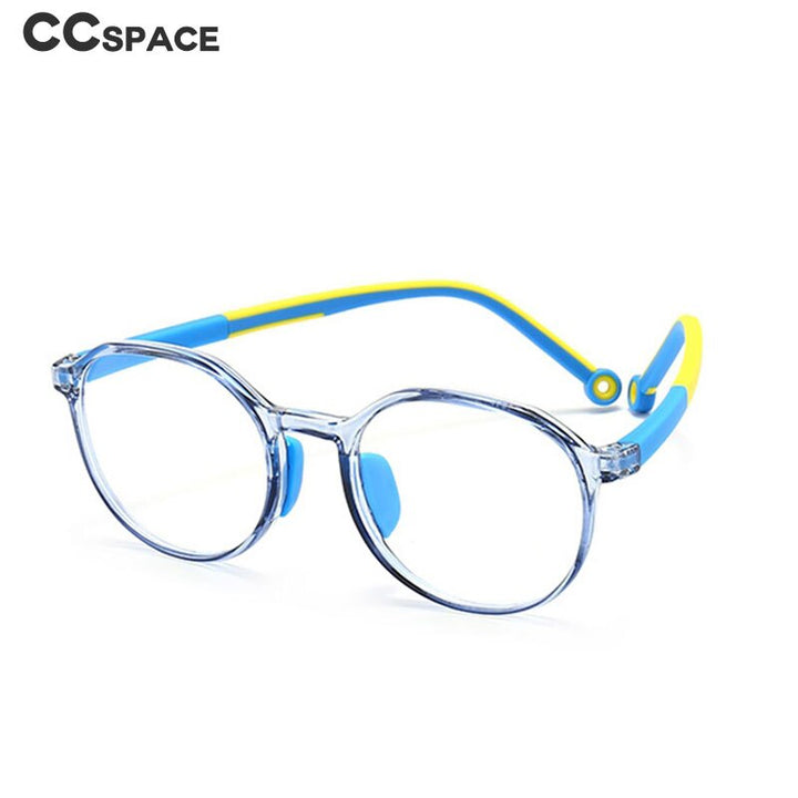 CCspace Children's Unisex Full Rim Round Tr 90 Titanium Frame Eyeglasses 49529 Full Rim CCspace
