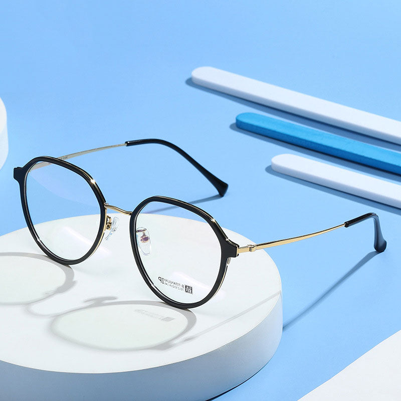 Hotochski Unisex Full Rim Round Beta Titanium Frame Eyeglasses 7012 Full Rim Hotochki