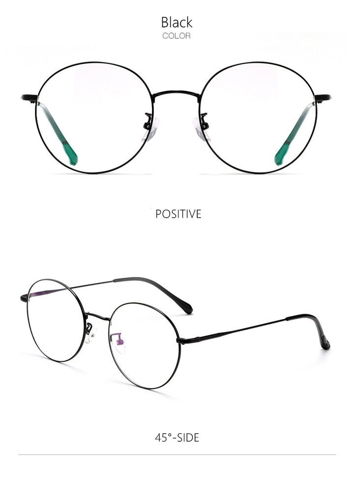 Yimaruili Unisex Full Rim β Titanium Round Frame Eyeglasses 6621X Full Rim Yimaruili Eyeglasses