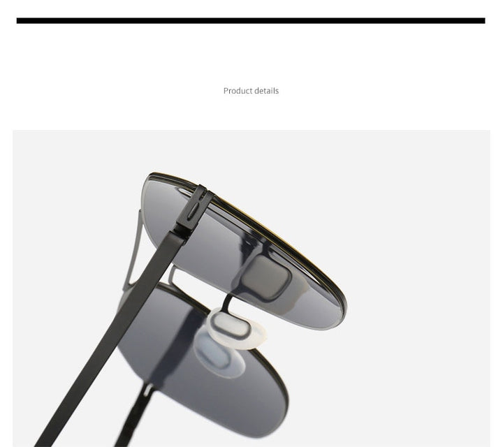 Reven Jate Men's Full Rim Square Double Bridge Alloy Polarized Sunglasses 7704 Sunglasses Reven Jate