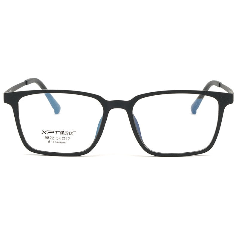 Yimaruili Men's Full Rim Square β Titanium TR 90 Resin Frame Eyeglasses 9822 Full Rim Yimaruili Eyeglasses