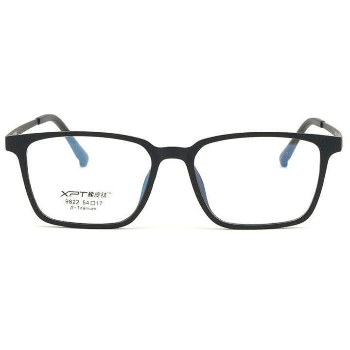 Yimaruili Men's Full Rim Square β Titanium TR 90 Resin Frame Eyeglasses 9822 Full Rim Yimaruili Eyeglasses