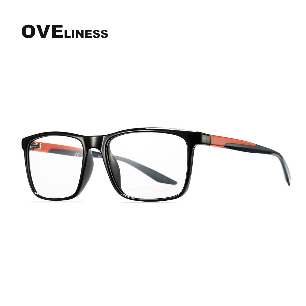 Oveliness Unisex Full Rim Square Tr 90 Titanium Eyeglasses Ol71p32 Full Rim Oveliness black red blue