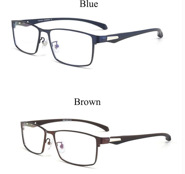 Bclear Men's Semi Rim Square Titanium Alloy Eyeglasses 66071 Semi Rim Bclear