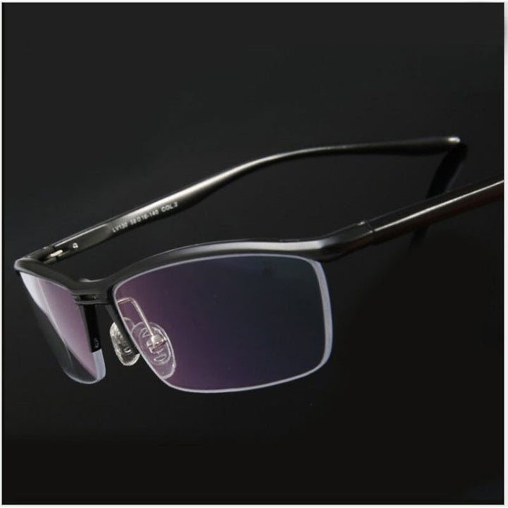 Hdcrafter Unisex Semi Rim Rectangle Titanium Frame Eyeglasses Lv130 Semi Rim Hdcrafter Eyeglasses