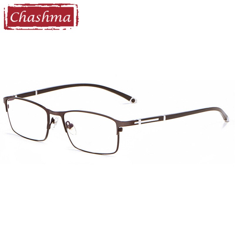 Chashma Men's Full Rim Square Eyeglasses 9211 Tr 90 Alloy Full Rim Chashma Brown