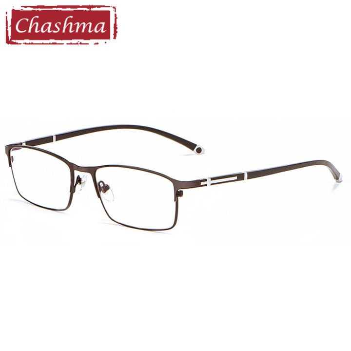 Chashma Men's Full Rim Square Eyeglasses 9211 Tr 90 Alloy Full Rim Chashma Brown