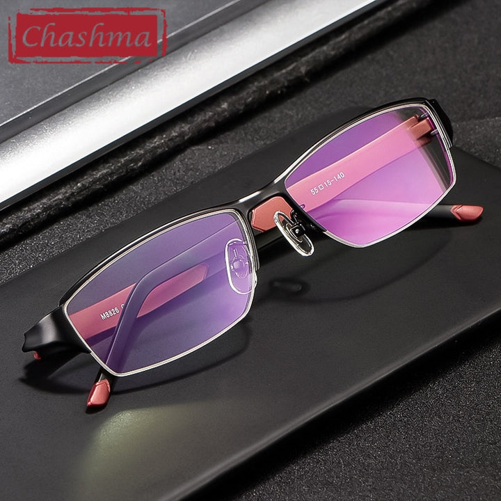 Chashma Men's Semi Rim Square Alloy Eyeglasses 8826 Semi Rim Chashma