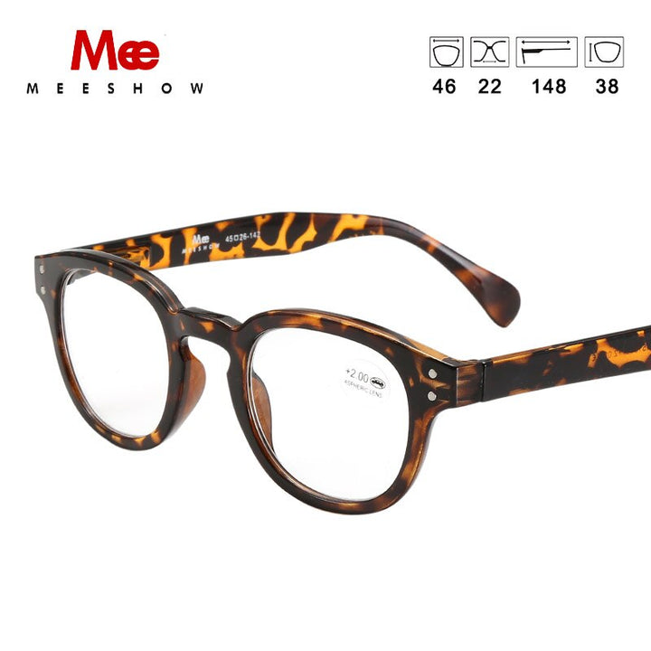 Meeshow Women's Full Rim Round Polycarbonate Reading Glasses 1513 Reading Glasses Meeshow