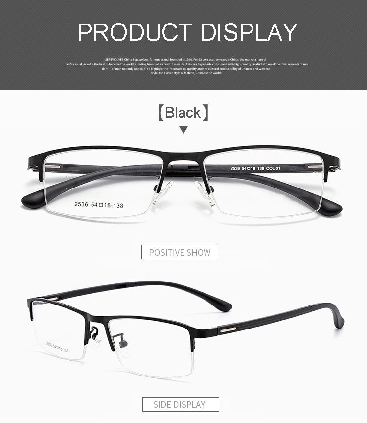 Hotochki Men's Semi Rim TR-90 Resin Alloy Frame Eyeglasses Semi Rim Hotochki