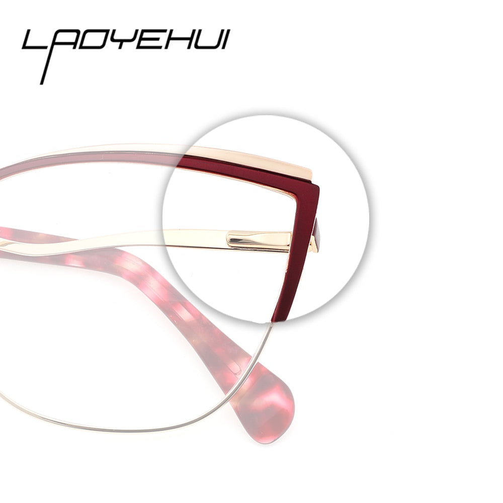Laoyehui Women's Eyeglasses Cat Eye Alloy Reading Glasses Ch8353 Reading Glasses Laoyehui